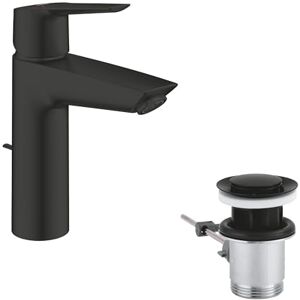 Grohe Start QuickFix – Single Lever Basin Mixer with Pop-Up Waste Wet (M-Size 192mm, 28 mm Ceramic Cartridge, Water Saving, Tails 3/8 Inch, Easy to Fit with QuickTool), Matt Black, 234552432 Grohe Start QuickFix – Single Lever Basin Mixer with Pop-Up Waste Wet (M-Size 192mm, 28 mm Ceramic Cartridge, Water Saving, Tails 3/8 Inch, Easy to Fit with QuickTool), Matt Black, 234552432