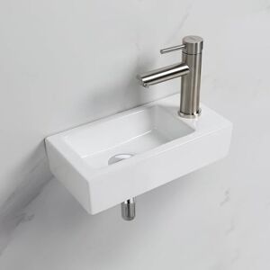 Ibergrif M41102-R Small Bathroom Sink - Wall Mount Rectangular Ceramic Ibergrif M41102-R Small Bathroom Sink - Wall Mount Rectangular Ceramic