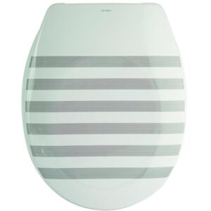 MSV Deauville Toilet seat Made of Duroplast with Soft Close, Seauville Grey/White, 30 x 20 x 15 cm MSV Deauville Toilet seat Made of Duroplast with Soft Close, Seauville Grey/White, 30 x 20 x 15 cm