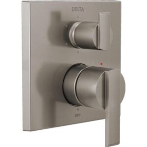 DELTA T24967-SS, Stainless Ara Angular Modern Monitor 14 Series Valve Trim with 6-Setting Integrated Diverter DELTA T24967-SS, Stainless Ara Angular Modern Monitor 14 Series Valve Trim with 6-Setting Integrated Diverter
