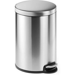 Durable Pedal Bin Stainless Steel Round, 20 Litre Capacity, Silent Closing Lid, Perfect For Offices, Kitchens, Bathrooms, etc, Silver Durable Pedal Bin Stainless Steel Round, 20 Litre Capacity, Silent Closing Lid, Perfect For Offices, Kitchens, Bathrooms, etc, Silver