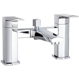 nuie HDY304 Hardy Modern Bathroom Deck Mounted Square Shower Bath Mixer Tap, 151mm x 230mm, Chrome nuie HDY304 Hardy Modern Bathroom Deck Mounted Square Shower Bath Mixer Tap, 151mm x 230mm, Chrome