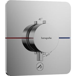 Hansgrohe ShowerSelect Comfort Q - thermostat conceiled, bathroom tap with safety stop at 40 °C, thermostat for showers and bath tubs, shower mixer for 1 function, chrome, 15589000