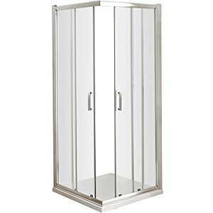 nuie AFCE8080H3 Pacific Modern Bathroom Easyfit Corner Entry Shower Enclosure with Sliding Doors, 6mm Toughened Safety Glass and Round D-Handle, 800mm x 800mm, Polished Chrome nuie AFCE8080H3 Pacific Modern Bathroom Easyfit Corner Entry Shower Enclosure with Sliding Doors, 6mm Toughened Safety Glass and Round D-Handle, 800mm x 800mm, Polished Chrome