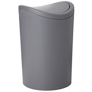 TATAY Bathroom Bin with Swing Lid Compact and Modern Design Durable Plastic and Easy to Clean Made in Spain with 6L Capacity 19 x 19 x 28 cm – Grey Toilet Bin TATAY Bathroom Bin with Swing Lid Compact and Modern Design Durable Plastic and Easy to Clean Made in Spain with 6L Capacity 19 x 19 x 28 cm – Grey Toilet Bin