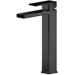 nuie WIN470 Windon Modern Bathroom High Rise Mono Basin Mixer Tap with Lever Handle, 290mm, Matt Black nuie WIN470 Windon Modern Bathroom High Rise Mono Basin Mixer Tap with Lever Handle, 290mm, Matt Black