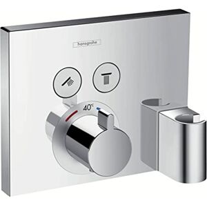 Hansgrohe ShowerSelect - thermostat conceiled, bathroom tap with safety stop at 40 °C, thermostat square, mixer tap for 2 functions, chrome