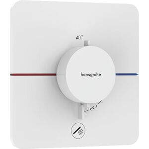 Hansgrohe ShowerSelect Comfort Q - thermostat conceiled, bathroom tap with safety stop at 40 °C, thermostat for showers and bath tubs, shower mixer for 1 function, matt white, 15589700