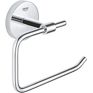 Grohe Start Cosmopolitan QuickFix Toilet Roll Holder without Cover (Metal, Concealed Fastening, Including Screws and Dowels, Extra Easy to Fit with QuickGlue), Size 153 x 109mm, Chrome, 41165000 Grohe Start Cosmopolitan QuickFix Toilet Roll Holder without Cover (Metal, Concealed Fastening, Including Screws and Dowels, Extra Easy to Fit with QuickGlue), Size 153 x 109mm, Chrome, 41165000
