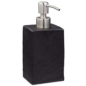 Relaxdays Soap Dispenser, 200 ml, Refillable, Bathroom, for Liquids & Lotions, Polyresin, Stainless Steel Pump, Black, 17.5 x 7.5 x 8 cm Relaxdays Soap Dispenser, 200 ml, Refillable, Bathroom, for Liquids & Lotions, Polyresin, Stainless Steel Pump, Black, 17.5 x 7.5 x 8 cm