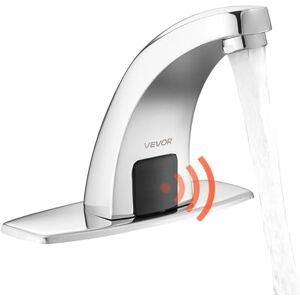 VEVOR Touchless Bathroom Sink Faucet, Automatic Motion Sensor Restroom Toilet Faucet with Hole Cover Plate, Battery Operated,Hot/Cold Water for 9.5 mm Pipe Commercial Lavatory,Chrome Plated Silver VEVOR Touchless Bathroom Sink Faucet, Automatic Motion Sensor Restroom Toilet Faucet with Hole Cover Plate, Battery Operated,Hot/Cold Water for 9.5 mm Pipe Commercial Lavatory,Chrome Plated Silver