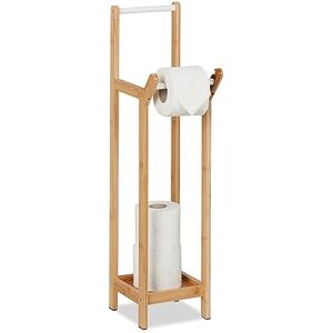 Relaxdays Toilet Paper Holder, Free-Standing, Bamboo, No Drilling, Spare Roll Storage, HxWxD: 72x17.5x24 cm, Natural Relaxdays Toilet Paper Holder, Free-Standing, Bamboo, No Drilling, Spare Roll Storage, HxWxD: 72x17.5x24 cm, Natural