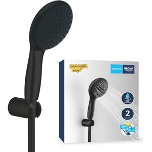 Grohe Vitalio Start 110 QuickFix Shower Set (Round 11 cm Hand Shower 2 Sprays: Rain & Jet, Shower Hose 1.75m, Wall Holder, Water Saving, Easy to Fit with QuickGlue), Matt Black, 279502431 Grohe Vitalio Start 110 QuickFix Shower Set (Round 11 cm Hand Shower 2 Sprays: Rain & Jet, Shower Hose 1.75m, Wall Holder, Water Saving, Easy to Fit with QuickGlue), Matt Black, 279502431