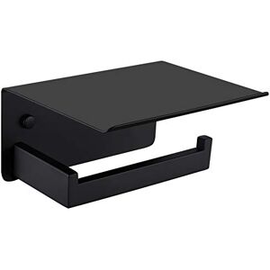 APLusee Toilet Paper Holder with Shelf Matte Black, Bathroom Accessories Decor SUS 304 Stainless Steel Modern Paper Towel Holder Plus Cell Phone Wall Storage APLusee Toilet Paper Holder with Shelf Matte Black, Bathroom Accessories Decor SUS 304 Stainless Steel Modern Paper Towel Holder Plus Cell Phone Wall Storage