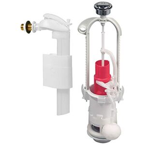 Wirquin 10724036 MVB Complete Toilet Flush Mechanism Dual Flush & Float Valve with Side Feed F90, Grey and Red Wirquin 10724036 MVB Complete Toilet Flush Mechanism Dual Flush & Float Valve with Side Feed F90, Grey and Red