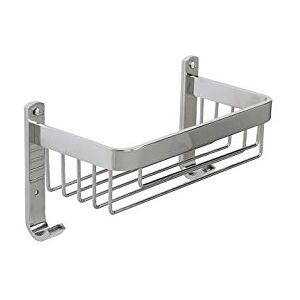 Croydex Aluminium Large Basket Bathroom Storage Solution, Wall-Mounted Shower Caddy with Hooks, Chrome Bathroom Accessory, Rust-Free, Includes Wall Plugs & Screws, 5kg Load Croydex Aluminium Large Basket Bathroom Storage Solution, Wall-Mounted Shower Caddy with Hooks, Chrome Bathroom Accessory, Rust-Free, Includes Wall Plugs & Screws, 5kg Load