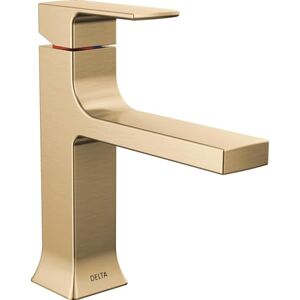 DELTA Faucet Velum Single Hole Bathroom Faucet, Gold Bathroom Sink Faucet, Single Handle Bathroom Faucet, Bath Faucet, Pop-Up Drain Assembly, Champagne Bronze 537-CZMPU-DST DELTA Faucet Velum Single Hole Bathroom Faucet, Gold Bathroom Sink Faucet, Single Handle Bathroom Faucet, Bath Faucet, Pop-Up Drain Assembly, Champagne Bronze 537-CZMPU-DST