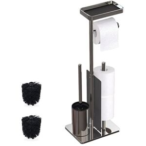 Relaxdays Set, Stainless Steel, Shelf & roll Holder, freestanding, HWD: 75x22x20 cm, Toilet Caddy, Silver/Black, Plastic, Iron, 75 x 22 x 20 cm Relaxdays Set, Stainless Steel, Shelf & roll Holder, freestanding, HWD: 75x22x20 cm, Toilet Caddy, Silver/Black, Plastic, Iron, 75 x 22 x 20 cm