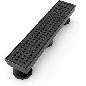 WEBANG Rechteckiger Linear-Duschablauf, 30,5 cm, mit Zubehör, quadrato Muster Rost, abnehmbar, lebensmittelechter SUS 304 Edelstahl, Wasserzeichen & Tasse zertifiziert, Mattschwarz WEBANG Rechteckiger Linear-Duschablauf, 30,5 cm, mit Zubehör, quadrato Muster Rost, abnehmbar, lebensmittelechter SUS 304 Edelstahl, Wasserzeichen & Tasse zertifiziert, Mattschwarz