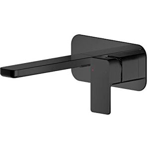 nuie WIN428 Windon Modern Bathroom Wall Mounted 2 Hole Basin Mixer Tap with Lever Handle and Plate, 70mm, Matt Black nuie WIN428 Windon Modern Bathroom Wall Mounted 2 Hole Basin Mixer Tap with Lever Handle and Plate, 70mm, Matt Black