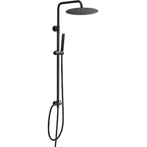 JOHO Matte Black Stainless Steel Shower Column with Shower Head Without Mixer (D30 cm Round) JOHO Matte Black Stainless Steel Shower Column with Shower Head Without Mixer (D30 cm Round)