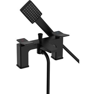 Bristan Tangram Bath Shower Mixer with Easy Clean Handset, Deck Mounted, Black Finish Bristan Tangram Bath Shower Mixer with Easy Clean Handset, Deck Mounted, Black Finish