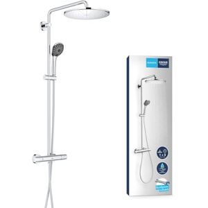 Grohe Vitalio Joy XXL 310 – Wall Mounted Cool Touch Thermostatic Mixer (31 cm Head Shower, Swivel Arm, 11 cm 3 Spray Hand Shower with Easy Clean Nozzles), Water Saving, Chrome, 26400001 Grohe Vitalio Joy XXL 310 – Wall Mounted Cool Touch Thermostatic Mixer (31 cm Head Shower, Swivel Arm, 11 cm 3 Spray Hand Shower with Easy Clean Nozzles), Water Saving, Chrome, 26400001