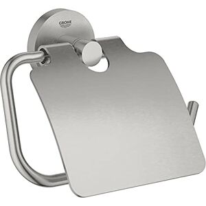 Grohe Essentials Toilet Paper Holder (with Cover) German Engineered, Metal In Stainless Steel-Look and with Concealed Fastening 40367DC1 Grohe Essentials Toilet Paper Holder (with Cover) German Engineered, Metal In Stainless Steel-Look and with Concealed Fastening 40367DC1