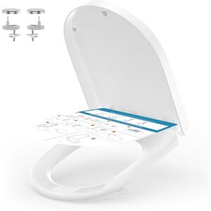 YEAUPE PRO D Shaped Toilet Seat Soft Close, White Universal Toilet Seat with Quick Release, Top Fixing Easy Clean Loo Seat, Adjustable Hinges Heavy Duty Toilet Lid with Lift Handle, 44.7 x 36 cm YEAUPE PRO D Shaped Toilet Seat Soft Close, White Universal Toilet Seat with Quick Release, Top Fixing Easy Clean Loo Seat, Adjustable Hinges Heavy Duty Toilet Lid with Lift Handle, 44.7 x 36 cm