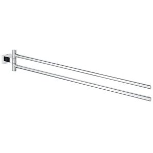 Grohe Essentials Cube Towel Bar, Two Swivel Arms, Chrome Finish, Concealed Fastening 40624001 Grohe Essentials Cube Towel Bar, Two Swivel Arms, Chrome Finish, Concealed Fastening 40624001