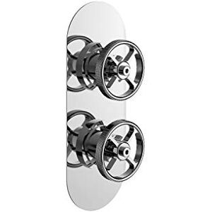 Hudson Reed SIWTW01 Revolution ǀ Modern Bathroom Industrial Inspired Design Concealed Twin Shower Valve, 215mm x 80mm, Chrome Hudson Reed SIWTW01 Revolution ǀ Modern Bathroom Industrial Inspired Design Concealed Twin Shower Valve, 215mm x 80mm, Chrome