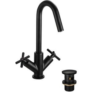 Bristan Cruzar Basin Mixer with Clicker Waste and Ceramic Cartridge, Deck Mounted Bathroom Tap, Black Finish Bristan Cruzar Basin Mixer with Clicker Waste and Ceramic Cartridge, Deck Mounted Bathroom Tap, Black Finish