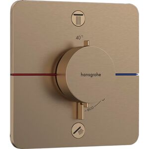 Hansgrohe ShowerSelect Comfort Q - thermostat conceiled, bathroom tap with safety stop at 40 °C, thermostat for showers and bath tubs, shower mixer for 2 functions, brushed bronze, 15583140
