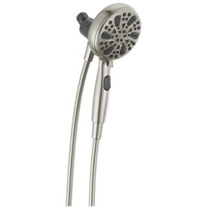 DELTA Faucet 6-Setting SureDock Magnetic Shower Head with Handheld Spray, Brushed Nickel Shower Head with Hose, Round Shower Head, Showerheads & Handheld Showers, MagnaTite Docking, Stainless 75609SN DELTA Faucet 6-Setting SureDock Magnetic Shower Head with Handheld Spray, Brushed Nickel Shower Head with Hose, Round Shower Head, Showerheads & Handheld Showers, MagnaTite Docking, Stainless 75609SN