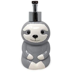 Isaac Jacobs Ceramic Sloth Liquid Soap Dispenser with Chrome Metal Pump (Holds up to 12oz) Ideal for Bathroom, Kitchen, Bathroom Accessories (Slotted) Isaac Jacobs Ceramic Sloth Liquid Soap Dispenser with Chrome Metal Pump (Holds up to 12oz) Ideal for Bathroom, Kitchen, Bathroom Accessories (Slotted)