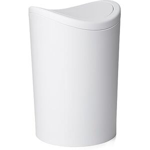 TATAY Bathroom Bin with Swing Lid Compact and Modern Design Durable Plastic and Easy to Clean Made in Spain with 6L Capacity 19 x 19 x 28 cm – White Toilet Bin TATAY Bathroom Bin with Swing Lid Compact and Modern Design Durable Plastic and Easy to Clean Made in Spain with 6L Capacity 19 x 19 x 28 cm – White Toilet Bin