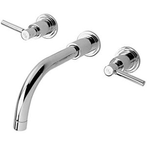 Hudson Reed TEL317 Tec Lever ǀ Modern Bathroom Minimalist Wall Mount Double Lever Handle Basin Mixer Tap, 106mm x 320mm, Chrome Hudson Reed TEL317 Tec Lever ǀ Modern Bathroom Minimalist Wall Mount Double Lever Handle Basin Mixer Tap, 106mm x 320mm, Chrome