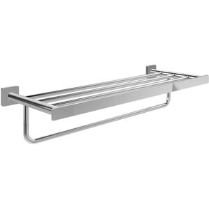 Villeroy & Boch Elements Striking 595mm Square Chrome Towel Rack with Wall Mounted Shelf Villeroy & Boch Elements Striking 595mm Square Chrome Towel Rack with Wall Mounted Shelf