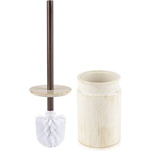 Creative Labs Rustic Luxe Toilet Brush and Holder Set Beige Toilet Bowl Cleaner Brush with Strong Metal Handle Long Bristles Toilet Bowl Brush and Holder Rustic Farmhouse Decor Creative Labs Rustic Luxe Toilet Brush and Holder Set Beige Toilet Bowl Cleaner Brush with Strong Metal Handle Long Bristles Toilet Bowl Brush and Holder Rustic Farmhouse Decor