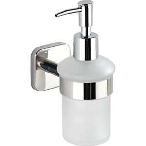 WENKO Mezzano Liquid Soap Dispenser 0.2 L, Stainless steel, Glossy, 16.5 x 12 x 7 cm