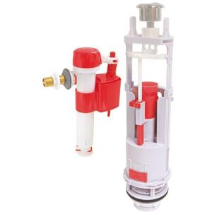 SOMATHERM FOR YOU 304020801, Toilet Mechanism with Double Push Button NF and Reversible Float Valve, Easy Installation, Adjustable from 190 to 300 mm, 3/6 Litre, White SOMATHERM FOR YOU 304020801, Toilet Mechanism with Double Push Button NF and Reversible Float Valve, Easy Installation, Adjustable from 190 to 300 mm, 3/6 Litre, White