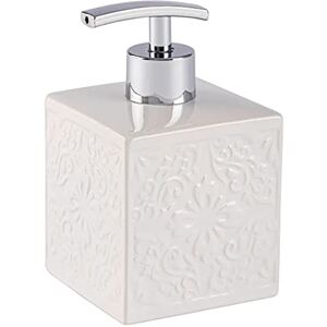 WENKO 22650100 Soap dispenser Cordoba White dispenser for liquid soap Capacity: 0.5 l, Ceramic, 8.5 x 13 x 8.5 cm, White WENKO 22650100 Soap dispenser Cordoba White dispenser for liquid soap Capacity: 0.5 l, Ceramic, 8.5 x 13 x 8.5 cm, White