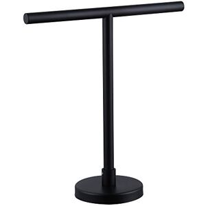 kimzcn Free Standing Matte Black Countertop Rack, Modern Hand Towel Stand for Bathroom, Kitchen or Vanity Hand Towel Holder kimzcn Free Standing Matte Black Countertop Rack, Modern Hand Towel Stand for Bathroom, Kitchen or Vanity Hand Towel Holder