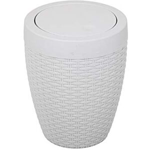 Addis 518367 Faux Rattan Round Swing Lid Bathroom Bin, Light Grey, 5 Litre Addis 518367 Faux Rattan Round Swing Lid Bathroom Bin, Light Grey, 5 Litre