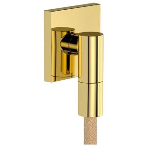 Hansgrohe FixFit Fine E Shower Outlet Elbow, Shower Outlet Connector with Non-Return Valve, Wall Outlet Elbow, Polished Gold Optic, 28883990 Hansgrohe FixFit Fine E Shower Outlet Elbow, Shower Outlet Connector with Non-Return Valve, Wall Outlet Elbow, Polished Gold Optic, 28883990