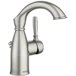 Moen Sarona Spot Resist Brushed Nickel One-Handle Single Hole Rustic Farmhouse Bathroom Sink Faucet with Optional Deckplate, 84144SRN Moen Sarona Spot Resist Brushed Nickel One-Handle Single Hole Rustic Farmhouse Bathroom Sink Faucet with Optional Deckplate, 84144SRN