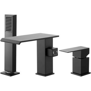 Vevor Matte Black 3-Hole Bathtub Faucet with Hand Shower - Bathtub Faucet Vevor Matte Black 3-Hole Bathtub Faucet with Hand Shower - Bathtub Faucet