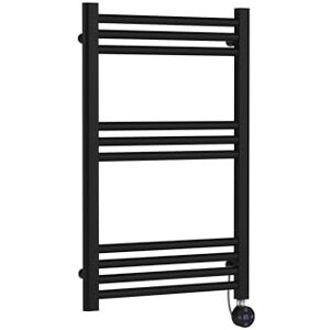 nuie MTY459 Modern Bathroom Wall Hung Round Electric Flat Panel Heated Towel Rail, 800 x 500, Matt Black nuie MTY459 Modern Bathroom Wall Hung Round Electric Flat Panel Heated Towel Rail, 800 x 500, Matt Black