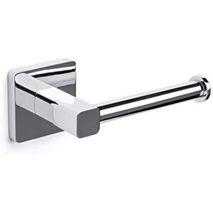 TATAY , wall-mounted roll holder without cover from the Kalo Collection, in chrome-plated zamak, with square line holder and 3M fixing system, convenient and undrilled TATAY , wall-mounted roll holder without cover from the Kalo Collection, in chrome-plated zamak, with square line holder and 3M fixing system, convenient and undrilled