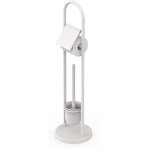 Relaxdays Set, Stainless Steel, HxD: 79 x 22 cm, freestanding Paper Holder, Toilet Brush, White, Plastic, Foam, 79 x 22 x 22 cm Relaxdays Set, Stainless Steel, HxD: 79 x 22 cm, freestanding Paper Holder, Toilet Brush, White, Plastic, Foam, 79 x 22 x 22 cm